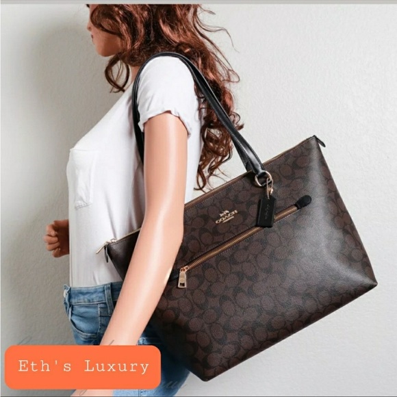 💕COACH Gallery Tote purse canvas bag 79609 - Picture 3 of 16